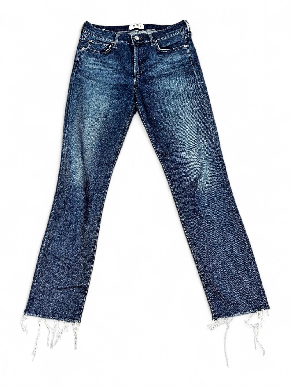 AGOLDE Straight Leg Jeans Size 28 Medium Wash Raw Hem
